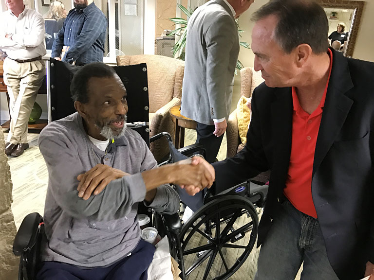 Chris Kennedy and Ed Perlmutter visit Westlake Care Community
